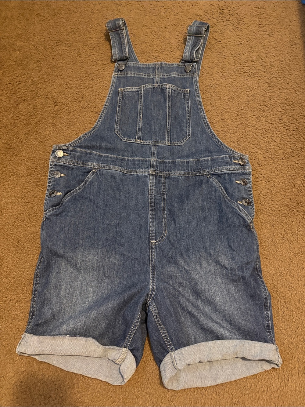 Women's Blue Denim Short Overalls